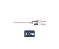 S3J-26J300 o  3.5mm Stereo Jack Plug - 2 x 6.3mm Mono Jack Plugs 3m ()